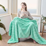 NEWCOSPLAY Super Soft Throw Blanket Aqua Premium Silky Flannel Fleece 3D Checkered Lightweight Bed Blanket All Season Use (Aqua Checkered, Throw(50"x70"))