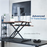 VIVO Dark Walnut 32 inch Standing Desk Riser, DESK-V000SD