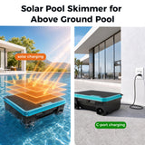 2026 Updated Over-Ground Robotic Pool Cleaner,Solar Powered Pool Vacuum,24H/7D Continuous Cleaning, 180-um, 3L Filtration Basket,APP Support, Pool Skimmer Robot (APP Support-Update)