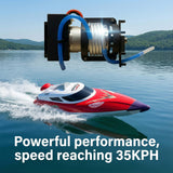 19" Big RC Boat High Speed 35+ KPH Remote Control Boat for Kids and Adults, Outdoor Water Toy Race Ship for Pool Lake With 3000mAh Big Capacity Battery,Water Play Toy Gift Racing Ship with LED Light