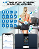 ABLEGRID Smart Body Fat Scale, Rechargeable Digital Bathroom Scale for Body Weight, Gradient Trends and Difference in Change Display, 22 Body Metrics, BMI, Muscle Mass, Heart Rate, Water Weight, 400lb