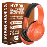 Puro Sound Labs PuroPro Hybrid Active Noise Cancelling Headphones, Volume Limiting, Hi-Res Audio, 32h Playtime – Orange