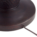 Regency Hill Fallon Industrial Floor Lamp with Tray Table USB and AC Power Outlet in Base 66" Tall Oil Rubbed Bronze Hammered Oatmeal Drum Shade for Living Room Reading House Bedroom Home