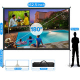 JWSIT 180 inch Projector Screen with Stand,Upgraded 3 Layers PVC 16:9 Large Outdoor Projector Screen,Portable Outdoor Movie Screen with Carrying Bag for Large Commercial Performance