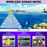 LUCKYLAKER Sensor Handheld Fish Finder Water LCD Boat Depth Finder Display Transducer Wireless Waterproof Fish Finders Transducer Fishing Gift