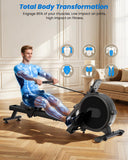 Lacuffy Magnetic Rower Machine, Whisper-Quiet Indoor Rowing Machine with 32-Level Tension, Space-Saving Foldable Design with Integrated Tablet Holder, Full Body Cardio Exercise Rower for Home Gym