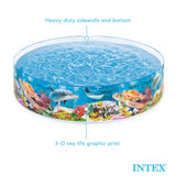Intex Deep Sea Blue 8 Feet x 18 Inch SnapSet Instant Round Plastic Above Ground Swimming Kiddie Pool for Ages 3 Years and Up, Blue