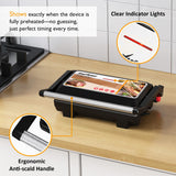 Sunvivi Panini Press Sandwich Maker: Electric Panini Press Grill with Locking Lid, Portable Indoor Panini Maker with Nonstick Plates, 1000W Double-sided Grill with 180° Flat Opening, Easy to Clean