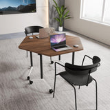 Folding Conference Table 47.2",Modern Conference Room Tables with Wheels,Training Meeting Table with Flip-Top & Strong Metal Frame