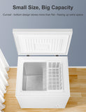 2.5 Cu.Ft Deep Freezer with Removable Basket - Small Quiet Chest Freezer w/6 Temp and Energy Efficient - Manual Defrost, Space Saving Design for Dorm, Office, Apartment, Bar, White