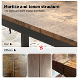 79 Inch Industrial Dining Table, Large Rectangle Kitchen Table with Metal Legs, Round Corners