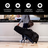 Sun Mountain ClubGlider Meridian - Prestigious Golf Travel Bag with Wheels for Ultimate Convenience | Black Sun Mountain
