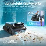 Aiper Scuba S3 Robotic Pool Cleaner, Cordless Lightweight with Strong Suction, Waterline Scrubbing, Smart Sensor Navigation, App Control & Waterline Parking, 240 Min Runtime for In-Ground Pools, Gray
