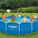 Funsicle Activity 15' x 36" Round Above Ground Swimming Pool Set with SkimmerPlus 2-in-1 Filter Pump - Easy Setup for Backyard Fun