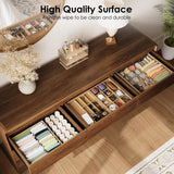 Oransail 9 Drawer Dresser, 63" Wide Walnut Dresser with Soft-Close Drawers