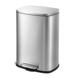 50L/13Gal Heavy Duty Hands-Free Stainless Steel Commercial/Kitchen Step Trash Can, Fingerprint-Resistant Soft Close Lid QUALIAZERO
