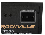 Rockville HTS56 1000W 5.1 Channel Home Theater System, Bluetooth, USB, 8" Subwoofer, LED Light Effects, Remote Control, Optical Input, for Movies, Music & Karaoke