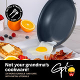 Titanium 12 Piece Set - Non-stick Cookware Set Without PFAS, PTFE, or PFOA, 3x More Durable, Dishwasher Safe, Oven Safe Guy Fieri's Flavortown