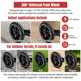 Rollator Walker for Seniors/Adults Foldable Rolling Walker with Seat 330 lbs Capacity 4 Big 8 inch Wheels Hand Grips Adjustable Height Lightweight Aluminum Walker 7205(Red)