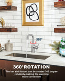 Bar Sink Faucet Single Hole: ARCORA Brushed Nickel Wet Bar Faucets - Prep Sink Faucet 360 Swivel - Small Kitchen Bathroom Faucet with cUPC Supply Lines