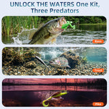 Fishing Lures - Fishing Kit Included 193Pcs Fishing Accessories and Tackle Box, Frogs, Minnows, Soft Baits, Hooks & Weights Accessories Gear Gift for Men Freshwater Bass Trout