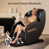 Real Relax 2026 Massage Chair Full Body,Zero Gravity Upgraded SL-Track Massage Recliner with 8 Auto Modes,Added Voice Broadcast,Child Lock and Pause Button,Headrest Cushion,Upgraded LCD Screen,Black