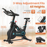 LUXECYCLES Exercise Bike, Adjustable Magnetic Stationary Bike for Home, Indoor Cycling Bike with Low Noise, Heart Rate Handle and LCD Monitor, Cycle Bike with 400lbs Weight Capacity