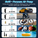 Jump Starter with Air Compressor – 4000A Peak Car Battery Booster & 150PSI Tire Inflator, 12V Auto Jump Box for Gas & Diesel Engines, LED Power Bank & Flashlight, Smart Safety Clamps, Gift-Ready