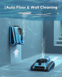 Pool Robot Vacuum for Inground Pools: Cordless Robotic Pool Cleaners with Hook 180W Suction Auto Vacuums Wall Climbing Waterline Scrubbing Cleaning 150 Mins Long Battery Up to 2,000 sq.ft