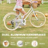Glerc 26 Inch 6-Speed Girls Bike for Over 12 Years Old Kids