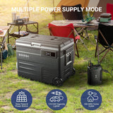 BODEGACOOLER 12 Volt Car Refrigerator,58QT(55L) Car Fridge with Wheels,RV Portable Freezer Single Zone,with APP Control