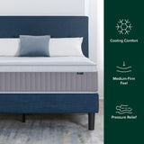 Zinus 12 Inch Full Cool Support Hybrid Mattress, Medium Firm Feel