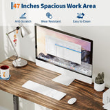 Computer Desk with 5 Drawers, 47 Inch Modern Simple Study Writing Desk with Storage, Rustic Home Office Desk