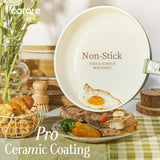 CAROTE 25-Piece Ceramic Cookware Set, Nonstick Pots and Pans Set with Detachable Handle, Non-Toxic Kitchen Cooking Set, Dishwasher & Oven Safe, Induction Compatible, PFAS Free, Green