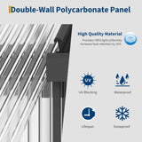 Garvee 6x6 Ft Polycarbonate Greenhouse - Free-Standing Greenhouse for Outdoors with Rust-Resistant Aluminum Frame, Gutter System & Roof Vent, Ideal for Seed Starting & All-Season Plant Protection