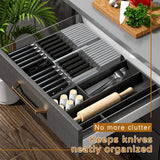 NIUXX Knife Drawer Organizer, Large Capacity In-Drawer Knife Block Set Holds 20 Knives and 1 Sharpening Steel (Not Included), Suitable for Knife Organizer for Kitchen Drawer