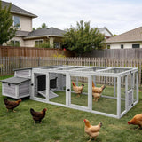 Extra Large Outdoor Wooden Chicken Coop Hen House with Waterproof Roof Nesting Box Pull Out Cleaning Tray Poultry Cage for Backyard Farm Use