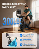 MERACH Exercise Bike, Brake Pad Stationary Bike with Exclusive App, Low Noise Indoor Cycling Bike with 270lbs Capacity, Tablet Mount and Fitness Courses for Weight Loss-Orange
