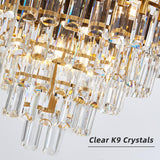Aixialin 10-Light Large Crystal Chandelier 24" Dining Room Light Fixtures 5 Tiers Flush Mount Black and Gold Chandelier Round Large Chandeliers for Dining Room Living Room Kitchen Entryway Foyer