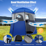 Tangkula Double-Room Shower Tent, Oversize Space Privacy Shelter for Camping with Floor, Portable Camping Changing Tent with Removable Rain Fly, Storage Bag for Dressing, Toilet