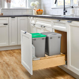 Rev-A-Shelf Double Pullout Trash Can w/Soft-Close & Open, 17.5" Min Opening