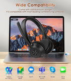 Wireless Headset, Bluetooth Headset with Noise Cancelling Microphone & USB Dongle for PC/Computer/Laptop/Cell Phones Soothielec