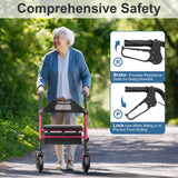 HOMLAND Foldable Rollator Walker with Seat for Seniors, 16" Enlarged Seat