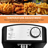 SUSTEAS Deep Fryer, 2 Baskets Electric Oil Fryer with 5.4QT/6L,3000W Timer Control Adjustable Temperature, Lid with Viewing Window and Odor Free Filter, Stainless Steel, Perfect for Kitchen, Fry Fish