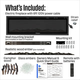 Westinghouse 60 Inch Electric Fireplace Heater, Compatible with Alexa & Google Home, Wall Mount or in-Wall Recessed Fireplace Insert, 24 Hour Timer, Color Changing Flames, 750W/1500W Indoor Heater