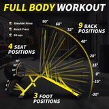 NextREP Adjustable Weight Bench,1000 LB Fast Folding Workout Bench for Home Gym Strength Training, Incline Decline Flat Utility Bench Press for Full Body Workout, Upright Storage Yellow Exercise Bench NEXTREP