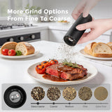 Luvan Professional Salt and Pepper Mill Set with Wooden Stand, Top Button Lock, Heavy Duty Aluminum Manual Pepper Grinder with Adjustable Coarseness, Gift Set for Friends & Family