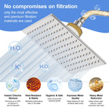 Filtered Shower Head for Hard Water, All-Metal High Pressure Rain Showerhead with 2 Premium Filters, Removes Chlorine & Harmful Substances, Adjustable Replacement, Brushed Nickel