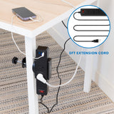 Mount-It! Desk Clamp Power Strip, 3 Outlets & 3 USB Ports