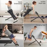 Lifepro Roman Chair Hyperextension Bench - Adjustable Back Extension Machine for Glutes, Hamstrings, and Lower Back - Foldable Multipurpose Exercise Equipment for Home Gym LifePro